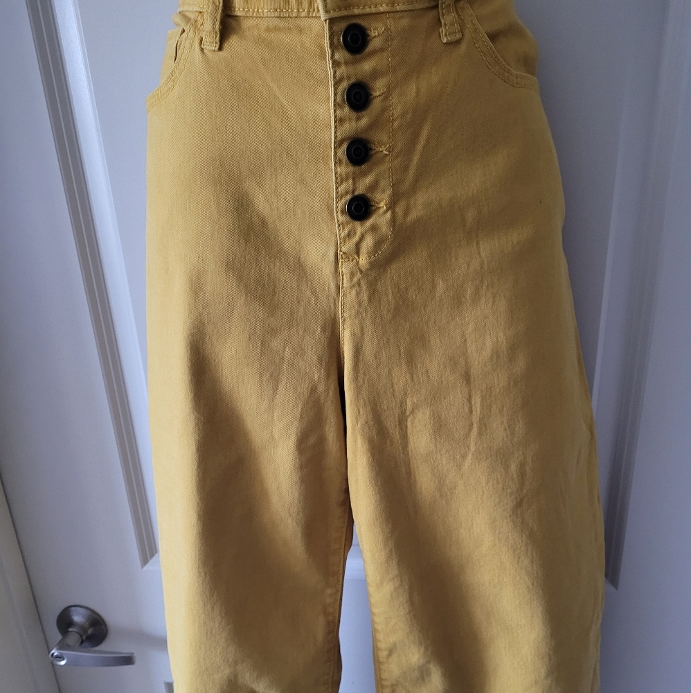 Time and Tru high waist mustard capri